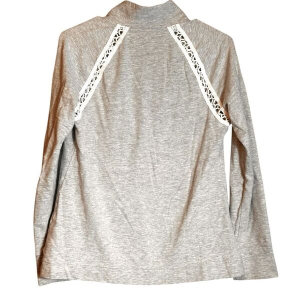 Lilly Pulitzer Skipper Popover Seaside Gray Lace Top Size Small 📦 - Picture 4 of 9